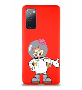 Samsung Galaxy S20 FE Soft Premier Kapak Sandy Tasarımlı Silikon Kılıf - Kırmızı (Şeffaf)