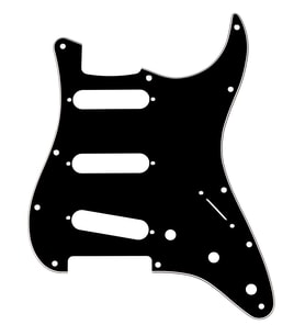 FENDER 0991359000 Stratocaster SSS 11-Hole Pickguard Siyah/Beyaz/Siyah (BWB) 3 Katmanlı Yapı, Standart Strat Modelleri İçin