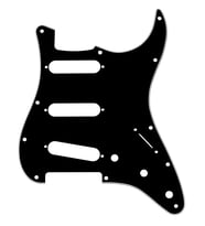 FENDER 0991359000 Stratocaster SSS 11-Hole Pickguard Siyah/Beyaz/Siyah (BWB) 3 Katmanlı Yapı, Standart Strat Modelleri İçin