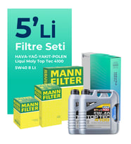 MANN Nissan Qashqai 2.0 Dizel Filtre Bakım Seti Liqui Moly Motor Yağlı (2007-2013) 5 Li