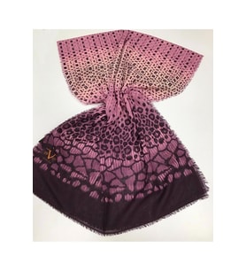 Etnik Desen Haiti Seri Şal Eşarp Askısı ile Birlikte 80x190 cm Mürdüm Pembe-Eşar