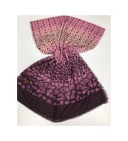 Etnik Desen Haiti Seri Şal Eşarp Askısı ile Birlikte 80x190 cm Mürdüm Pembe-Eşar