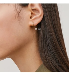 10 mm Cerrahi Çelik Gold Halka Küpe