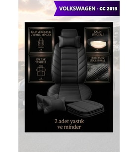 volkswagen cc 2013 Koltuk ve Kılıf uyumlu Yastık Siyah Minder Lüks 2 Minder 2 Yastık