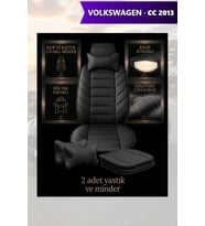 volkswagen cc 2013 Koltuk ve Kılıf uyumlu Yastık Siyah Minder Lüks 2 Minder 2 Yastık