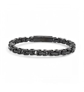 Moncuk Design Kilit Mekanizmalı Siyah Kral Zincir Bileklik 6Mm 3351CZB1D93
