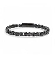 Moncuk Design Kilit Mekanizmalı Siyah Kral Zincir Bileklik 6Mm 3351CZB1D93