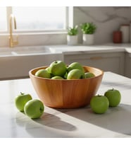 Doğal Akasya Ahşap Salata ve Sunum Kasesi – 30x13 cm Ekstra Derin ve Büyük Boy El Yapımı Meyvelik, Cips ve Patlamış Mısır Servis Kasesi