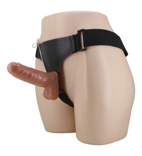 MorGece 16 cm Çift Katmanlı Titreşimli Strapon Penis (Ayarlanabilir Kemer Dahil)