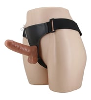 MorGece 16 cm Çift Katmanlı Titreşimli Strapon Penis (Ayarlanabilir Kemer Dahil)