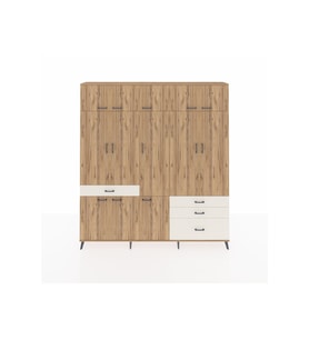 Arges Dolap 8 Raflı 4 Çekmeceli 3 Askılı 220x30x243 Çam-Çam/Aytaşı