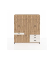 Arges Dolap 8 Raflı 4 Çekmeceli 3 Askılı 220x30x243 Çam-Çam/Aytaşı