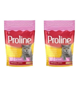Pro Line Renkli Taneli Tavuklu Yetişkin Kedi Maması 400 Gr X 2 Adet (Kahverengi)