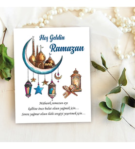 Takı Kartı - Hoş geldin Ramazan - Şans Bilekliği, Anahtalık, Toka, Takı, İnci Küpe Kartı