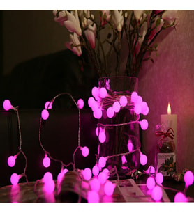 4.30 METRE PEMBE TOP LED IŞIK PEMBE IŞIK 220 V FİŞLİ YILBAŞI AĞACI IŞIĞI PEMBE TOP IŞIK PEMBE LED IŞIK NOEL IŞIĞI