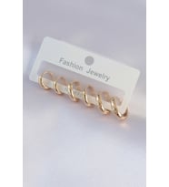Pirinç Gold Renk Oval Küpe Seti TJ-BKP9002
