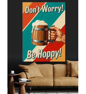 Bira Reklamı Vintage Poster Dekoratif Kanvas - Mdf Ahşap Tablo