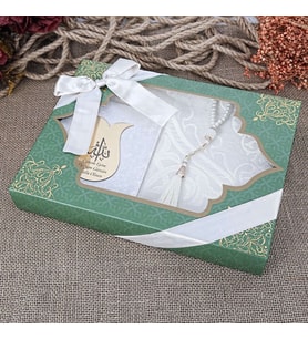 Hediyelik Yasin Kitabı, Seccade, İnci Tesbihli Set-Vizon