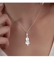 Kişiye Özel 925 Ayar Gümüş Keman Kolye