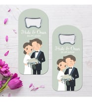 Animasyon Gelin Damat Nikah Hatırası Temalı Uzun (dik ) Açacak Magnet