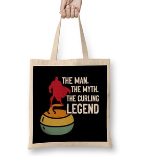 Man Myth Curling Legend Player Sweeping Broom Stones Team Bez Çanta Uzun Saplı