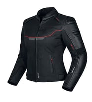 Falcon CE3400 Motosiklet Montu Kadın 4 Mevsim Oxford 600-D Dayanıklı Deri Kumaş Motorcu Mont Women Black
