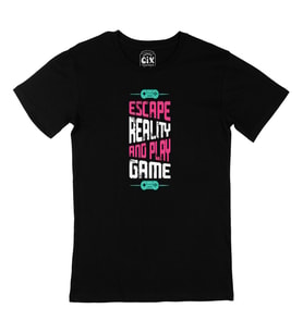 Pembe Escape Reality Siyah Tişört