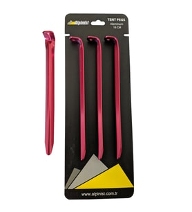 Alpinist Alüminyum 6061 Çadır Kazığı 16 cm Kırmızı 4'lü