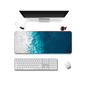 SonicTouch Klavye Mousepad 40x90cm Dikişsiz Sıvı Geçirmez Kaymaz Taban Sonsuz Okyanus Dikişsiz Kenar