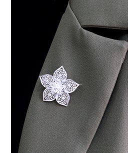 Çiçek Zambak Model Telkari Gümüş Kadın Broş 201025594