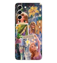 Samsung Galaxy S22 Uyumlu Rapunzel Kolaj Tasarımlı Şeffaf Telefon Kılıfı