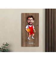 BK Gift Kişiye Özel Basketbol Karikatürlü Kabartma Figürlü Ahşap Tablo-5, Arkadaşa Hediye, Sevgiliye Hediye, Duvar Dekoru