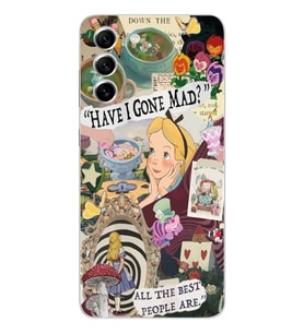 Samsung Galaxy S21 FE Uyumlu Alice Harikalar Diyarında Tasarımlı Şeffaf Telefon Kılıfı