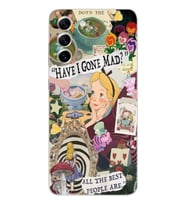 Samsung Galaxy S21 FE Uyumlu Alice Harikalar Diyarında Tasarımlı Şeffaf Telefon Kılıfı