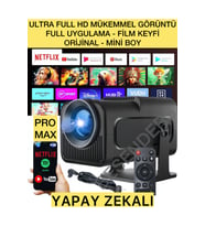 Mini Promax Taşınabilir Akıllı Projektör, Wi-Fi, Bluetooth, Android Destek