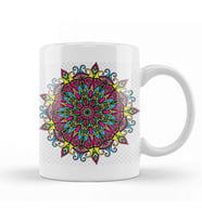 Mandala Renkli Hat Sanatı 01 Kupa Bardak Porselen