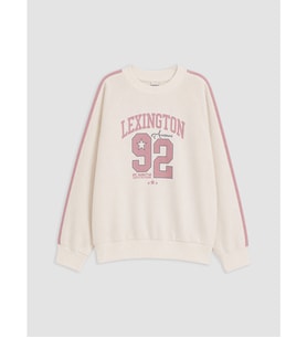 LCW Kids Ekru Nyc Baskılı Kız Çocuk Sweatshirt