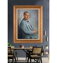 Altın Varaklı Çerçeveli Paspartulu Atatürk Tablo nh408 (Gold)