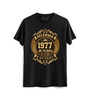 Vintage Gold Awesome Series December 1977 Siyah Tshirt