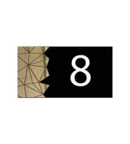 Dekoratif Aynalı Modern Kapı Numarası - Gold 8
