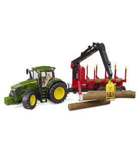 Bruder Oyuncak John Deere 7R 350 Traktör Ve Kütük Taşıyan Römork BR03154