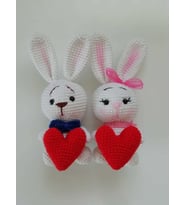 Sevgili Tavşanlar Amigurumi Organik Oyuncak