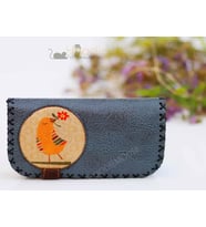 Kuş Figürlü Büyük Cüzdan Etnik Bohem Retro Vintage Style - PETROL