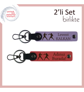 Disiplinle Dövüşenlere Özel, Combat Motifli, Kişisel Anahtarlık Takımı, Mor Menekşe-Nar Çiçeği