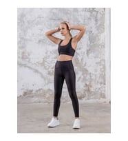 Siyah İtalyan Model Toparlayıcı Spor Tayt
