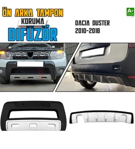 Dacia Duster Ön ve Arka Tampon Koruma Difüzör Seti 2010-2018 A+ Kalite