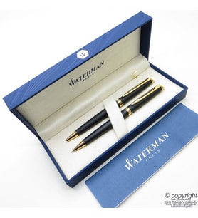 Waterman Hemisphere Mat Siyah GT Tükenmez Kalem + Versatil Kalem Set  İsme Özel Kalem  Hediye Kalem