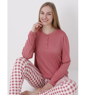 Dofi Kadın Patlı S-XL Pijama Takımı - Turuncu