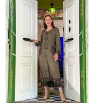 KADIN YAZLIK CEPLİ YIKAMALI KUMAŞ OTANTİK TESETTÜR ELBİSE - 3