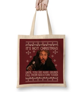 Die Hard Its Not Christmas Until Hans Gruber Falls From Nakatomi Tower Knit Pattern Bez Çanta Uzun Saplı